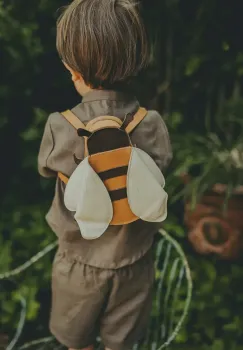 Donsje rucsac din piele pentru copii Mur Backpack Bee culoarea maro, mic, 5417401 imagine