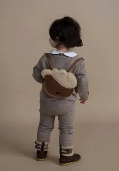 Donsje rucsac din piele pentru copii Stanzen Backpack Cowboy Bear culoarea maro, mic, cu imprimeu, 5522101 imagine
