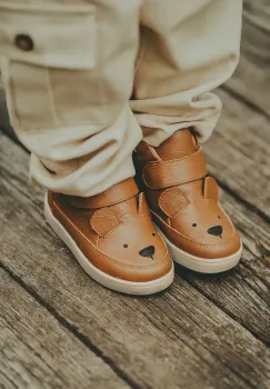 Donsje tenisi din piele copii Mika Sneakers Bear culoarea maro, 2030201 imagine