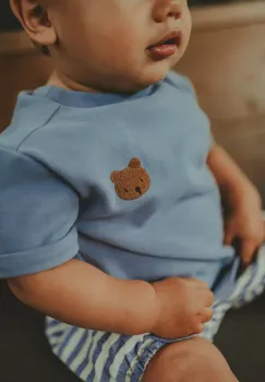 Donsje tricou de bumbac pentru copii Jarne T-shirt Bear neted, 4081801 imagine