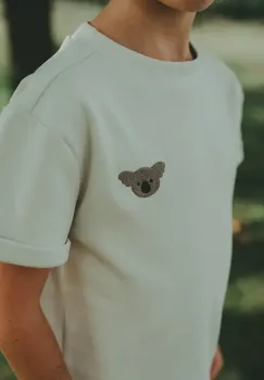 Donsje tricou de bumbac pentru copii Jarne T-shirt Koala culoarea bej, neted, 4081802 imagine