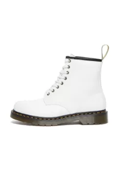 Dr. Martens botine 1460 femei, culoarea alb, cu toc plat imagine