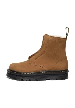 Dr. Martens botine din nubuc ZebZag Lace Less Warm Lined culoarea bej, cu platforma, izolare usoara, DM42019200 imagine