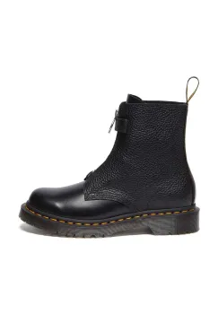 Dr. Martens cizme de piele 1460 Pascal Frnt Zip femei, culoarea negru, cu toc plat, DM32054001 imagine