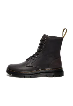 Dr. Martens cizme de piele Combs culoarea gri, cu toc plat, DM40603020 imagine