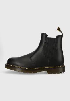 Dr. Martens ghete chelsea de piele 2976 femei, culoarea negru, cu toc plat, izolat imagine