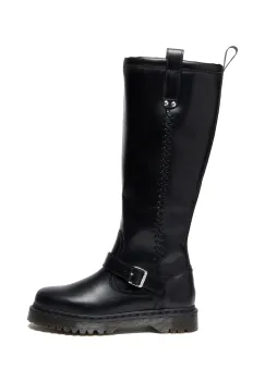 Dr. Martens ghete de piele Anistone culoarea negru, cu toc plat, DM42669001 imagine