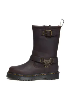 Dr. Martens ghete de piele Anistone Hi femei, culoarea maro, cu toc plat, izolare usoara, DM31901201 imagine