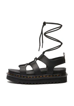 Dr. Martens sandale de piele Nartilla femei, culoarea negru, cu platforma, DM31617001 imagine