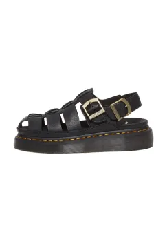 Dr. Martens sandale de piele Wrenlie femei, culoarea negru, cu platforma, DM31524001 imagine