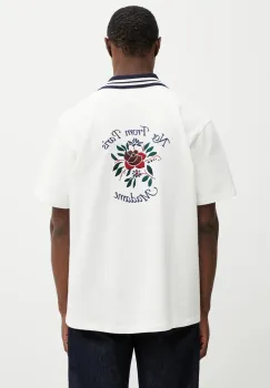 Drole de Monsieur camasa din bumbac Chemise Piquee Slogan Rose imagine