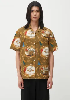 Drole de Monsieur camasa din bumbac La Chemise Grand HUtel culoarea verde, regular, H.SH228.LI010 imagine