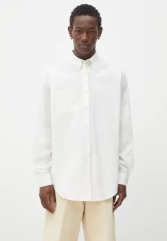 Drole de Monsieur camasa din bumbac La Chemise Oxford culoarea bej, cu guler button-down, regular, PERM.SH173.CO116 imagine
