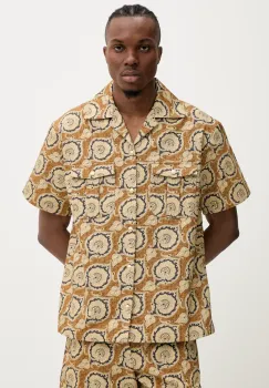 Drole de Monsieur camasa din bumbac La Chemise Paisley barbati, culoarea maro, cu guler clasic, relaxed, G-SH203-CO189-MS imagine