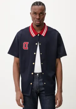 Drole de Monsieur camasa La Chemise Drule Sport barbati, culoarea bleumarin, relaxed, G-SH221-PL160-NY imagine