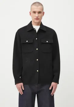 Drole de Monsieur geaca de lana La Surchemise Laine culoarea negru, de tranzitie, H.JT254.WO031 imagine