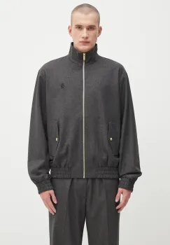Drole de Monsieur geaca de lana La Trackjacket Flanelle culoarea gri, de tranzitie, H.JT234.WV008 imagine