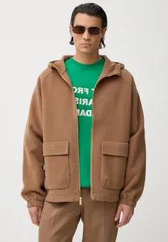 Drole de Monsieur geaca de lana La Veste ? Capuche Laine culoarea maro, de tranzitie, E.JT191.WO031.CL La Veste ? Capuche Laine imagine