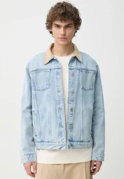 Drole de Monsieur geaca jeans La Veste Jean DElavEe barbati, de tranzitie, oversize, PERM-JT182-CO123-LBE imagine