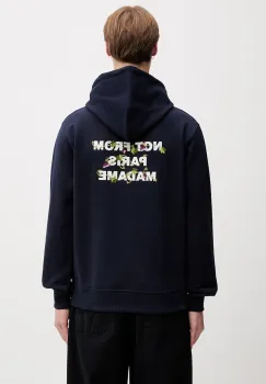 Drole de Monsieur hanorac cu gluga pentru barbati din bumbac Vine Embroidered Slogan imagine
