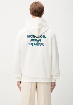 Drole de Monsieur hanorac cu gluga pentru barbati din bumbac Vine Embroidered Slogan imagine