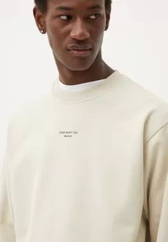 Drole de Monsieur hanorac de bumbac barbati, culoarea bej, cu imprimeu, PERM.SW148.CO127 Le Sweatshirt Slogan Cl imagine