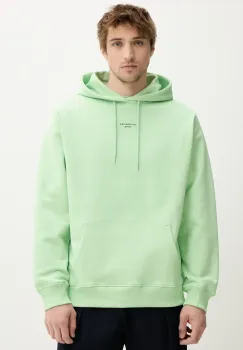Drole de Monsieur hanorac de bumbac Le Hoodie Slogan Classique barbati, culoarea verde, cu gluga, cu imprimeu, G-HO161-CO127-LGN imagine