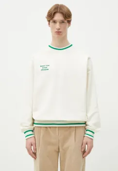 Drole de Monsieur hanorac de bumbac Le Sweatshirt Slogan Sport barbati, culoarea bej, cu imprimeu, F-SW140-CO127-CM imagine