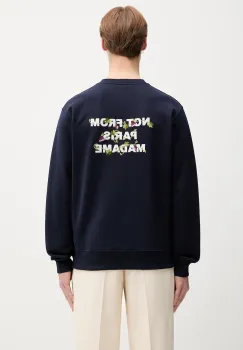 Drole de Monsieur hanorac pentru barbati din bumbac Vine Embroidered Slogan imagine
