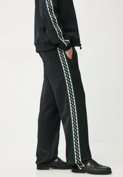 Drole de Monsieur pantaloni de trening Le Pantalon Survet' culoarea negru, cu imprimeu, PERM-SP007-PL135-BL imagine