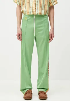 Drole de Monsieur pantaloni de trening Le Track Pants Tresse barbati, culoarea verde, cu imprimeu, G-SP007-PL135-AV imagine