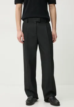 Drole de Monsieur pantaloni din lana Le Pantalon Golfeur culoarea negru, drept, PERM-BP165-PL127-BL imagine