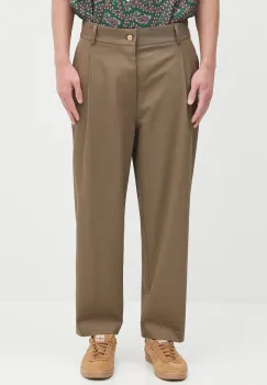 Drole de Monsieur pantaloni Le Pantalon Cropped Twill culoarea bej, drept, H.BP155.CO214 imagine