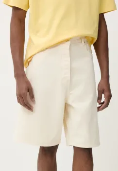 Drole de Monsieur pantaloni scurti din bumbac Le Short Baggy barbati, culoarea bej, G-BS147-CO188-OW imagine