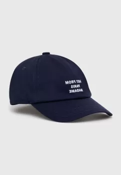 Drole de Monsieur sapca de baseball din bumbac La Casquette Slogan culoarea albastru marin, cu imprimeu, PERM-CP151-CO138-NY imagine