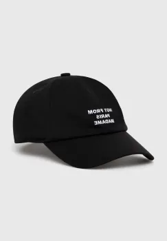 Drole de Monsieur sapca de baseball din bumbac La Casquette Slogan culoarea negru, cu imprimeu, PERM-CP151-CO138-BL imagine