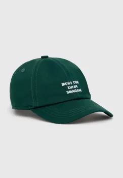 Drole de Monsieur sapca de baseball din bumbac La Casquette Slogan culoarea verde, cu imprimeu, PERM-CP151-CO138-DGN imagine
