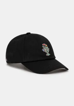 Drole de Monsieur sapca de baseball din bumbac La Casquette Vase culoarea negru, cu imprimeu, F-CP165-CO138-BL imagine