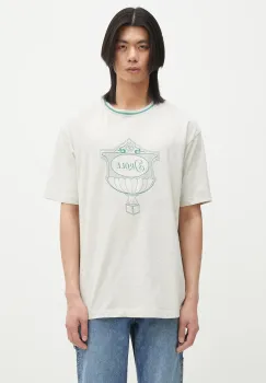 Drole de Monsieur tricou din bumbac Le T-Shirt Drule Cup barbati, culoarea gri, cu imprimeu, G-TS234-CO165-GY imagine