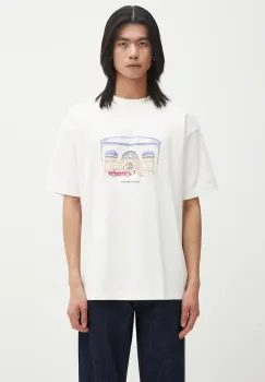 Drole de Monsieur tricou din bumbac Le T-shirt DrUle Palace culoarea bej, cu imprimeu, I.TS285.CO002 imagine