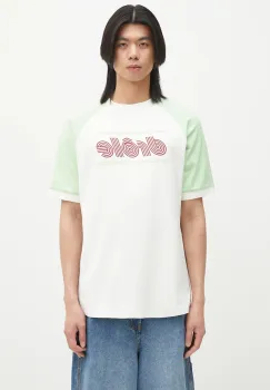 Drole de Monsieur tricou din bumbac Le T-Shirt Drule Tennis barbati, culoarea alb, cu imprimeu, G-TS247-CO002-OW imagine