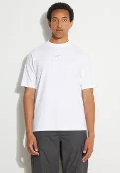 Drole de Monsieur tricou din bumbac Slogan Classique barbati, culoarea alb, cu imprimeu, PERM-TS202-CO002-OPW imagine