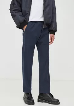 Drykorn pantaloni barbati, culoarea albastru marin, drept imagine