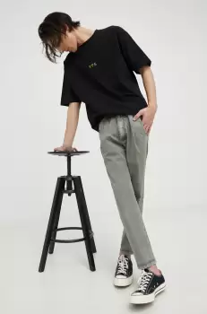 Drykorn pantaloni barbati, culoarea verde, drept imagine