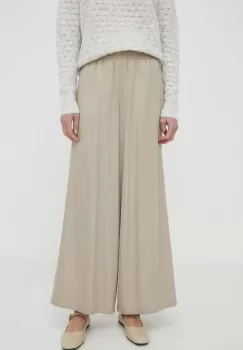 Drykorn pantaloni CEILING femei, culoarea bej, lat, high waist, 130005 80758 imagine