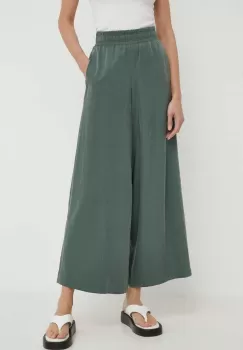 Drykorn pantaloni CEILING femei, culoarea verde, lat, high waist, 130005 80758 imagine