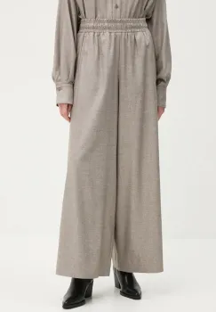 Drykorn pantaloni femei, culoarea bej, lat, high waist, 120223 80758 imagine