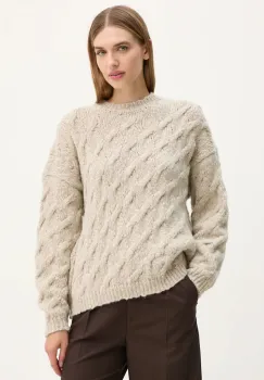 Drykorn pulover de lana femei, culoarea bej, calduros, 423093 88539 imagine