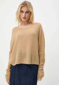 Drykorn pulover de lana femei, culoarea maro, light, 420156 88583 imagine