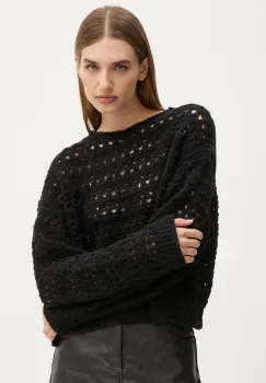 Drykorn pulover de lana femei, culoarea negru, 422088 88583 imagine